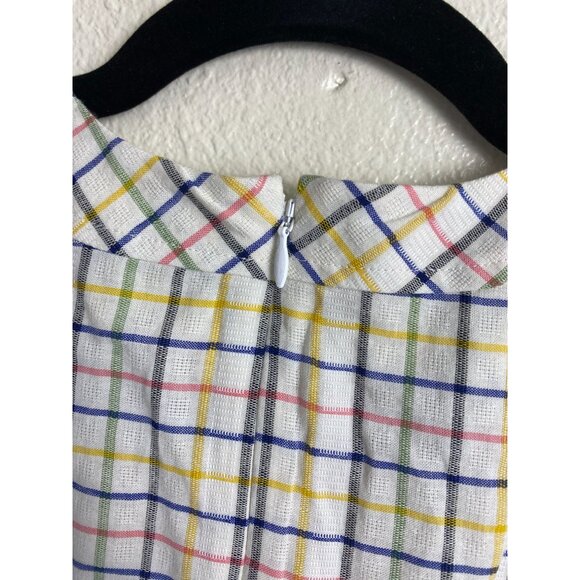 Modcloth Up With The Fun Plaid  Sleeveless Shift Dress‎ Women Large Pinup Retro - Picture 16 of 16